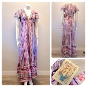 NWT DAUGHTERS OF THE REVOLUTION beautiful boho flowy ruffle designer maxi dress.